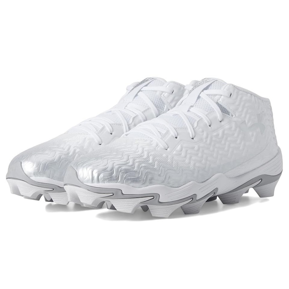 Under Armour Spotlight Hammer Men's Football Cleats - White/Silver, 6.5